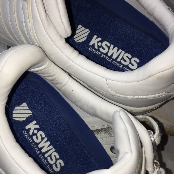 K Swiss shoe white on white leather ladies lace size 10. - Picture 3 of 9